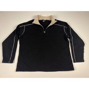 Kuhl XXL Mens 1/4 Zip Pullover Sweater Black Beige Sherpa Collar Contrast Stitch